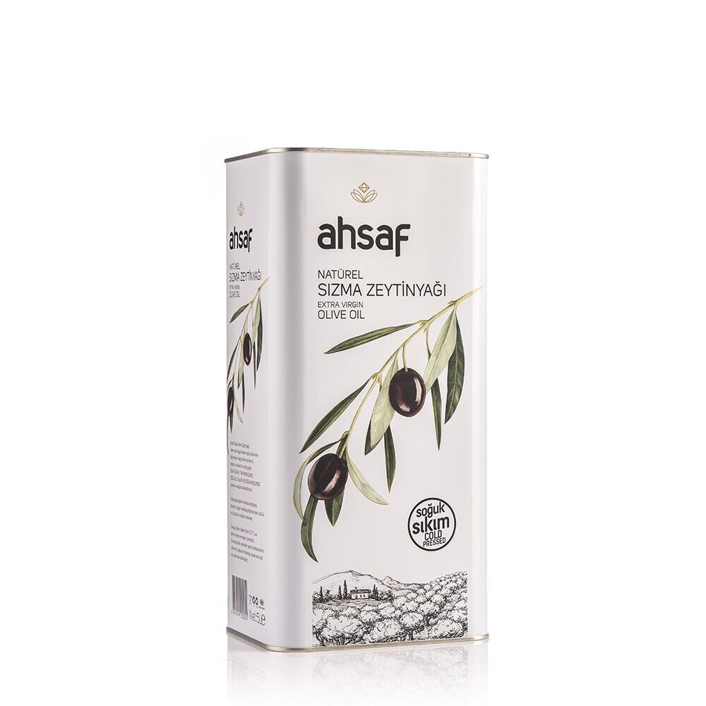 Ahsaf Soğuk Sıkım Natürel Sızma Zeytinyağı 5L - Teneke