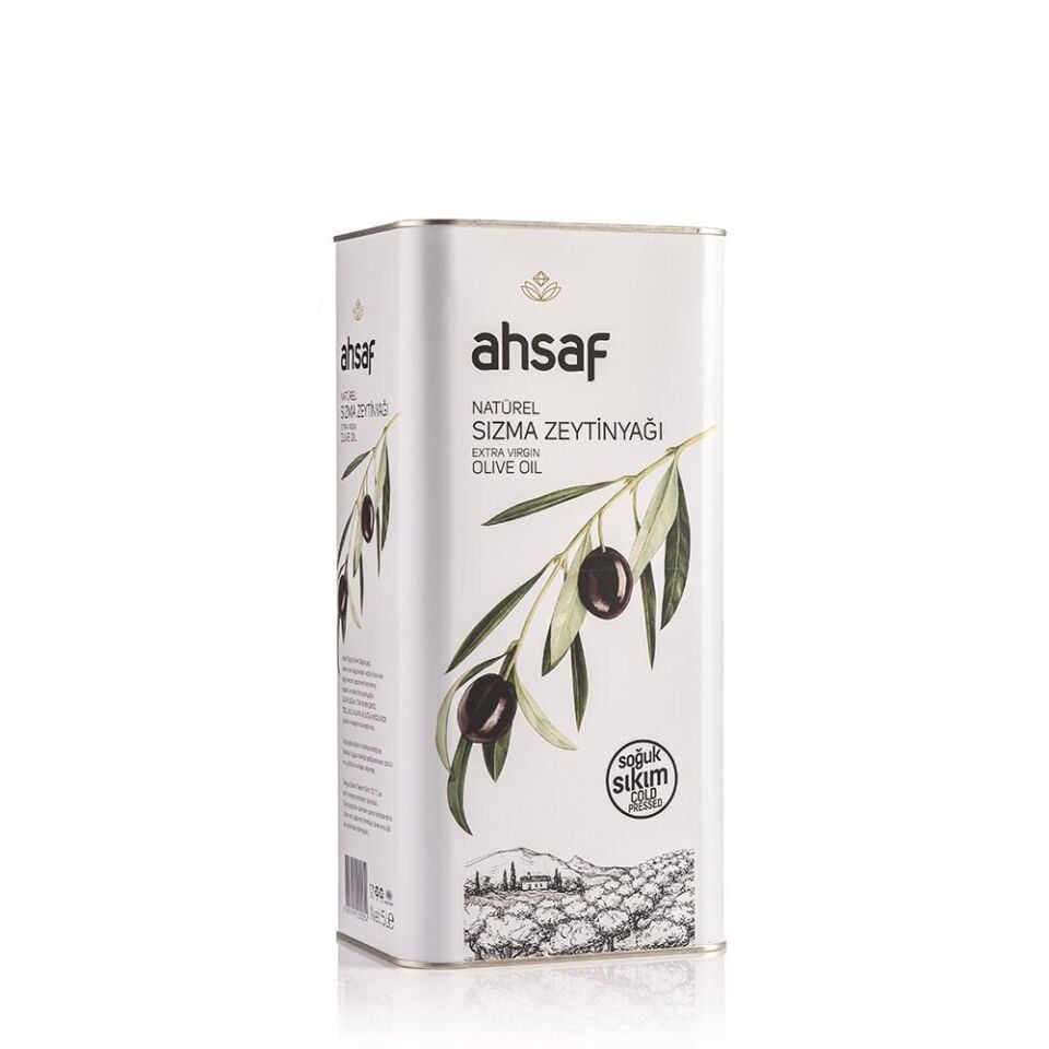 Ahsaf Soğuk Sıkım Natürel Sızma Zeytinyağı 5L - Teneke