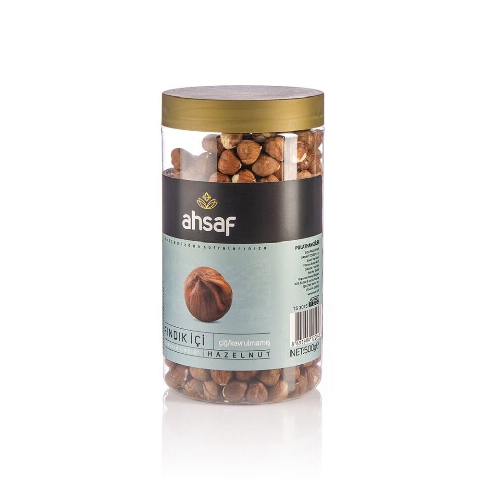 AHSAF İÇ FINDIK ÇİĞ PET KAVANOZ 500 GR