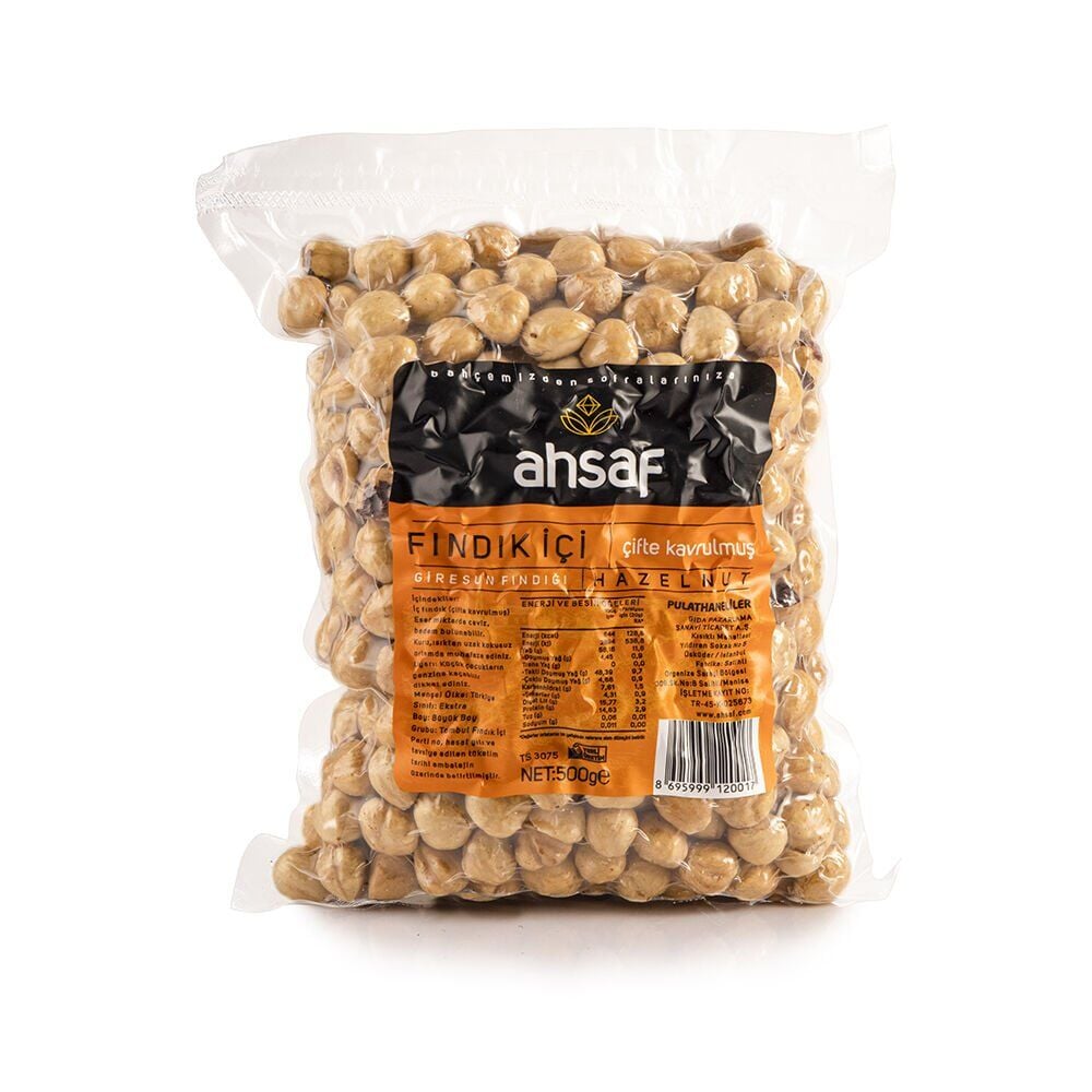 AHSAF İÇ FINDIK KAVRULMUŞ VAKUM 500 GR