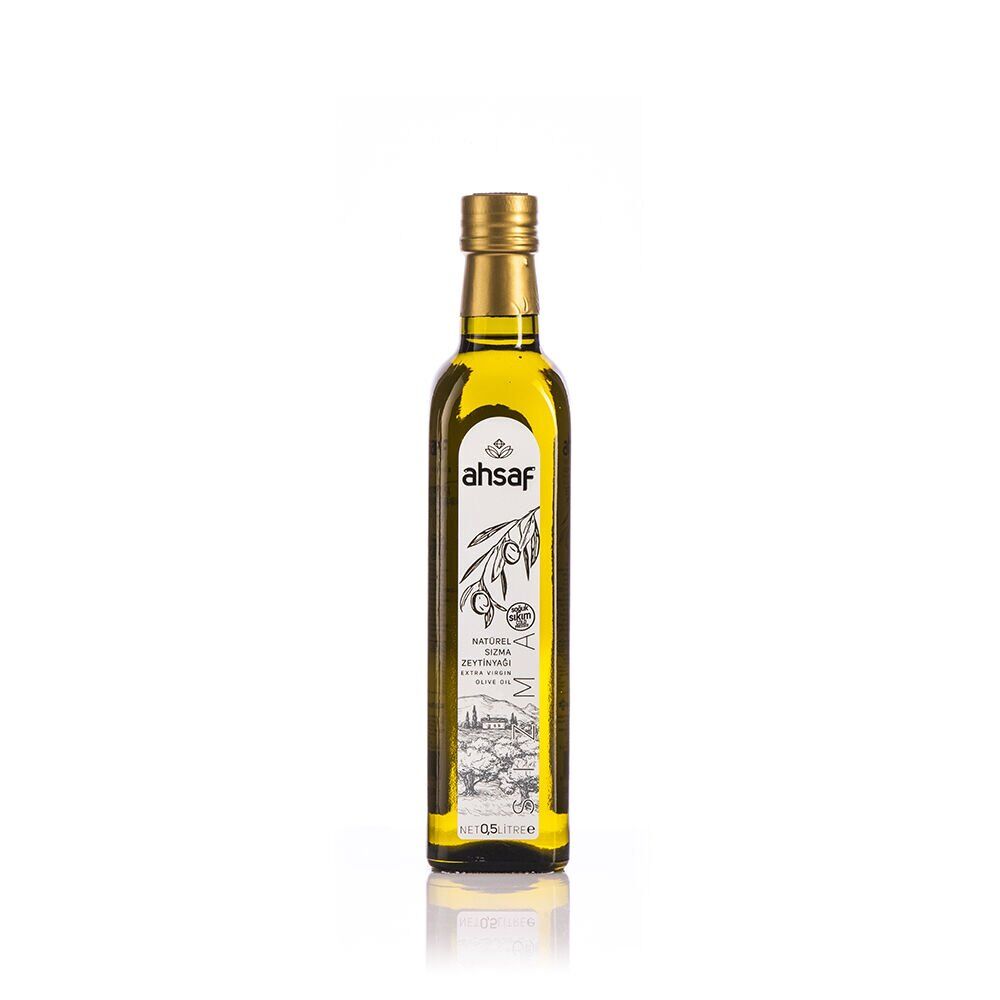 Ahsaf Soğuk Sıkım Natürel Sızma Zeytinyağı 500 ml - Cam