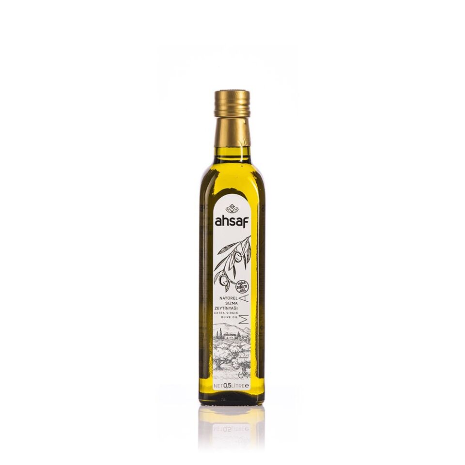 Ahsaf Soğuk Sıkım Natürel Sızma Zeytinyağı 500 ml - Cam