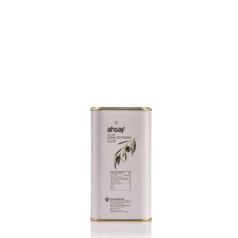 Ahsaf Soğuk Sıkım Natürel Sızma Zeytinyağı 1L - Teneke