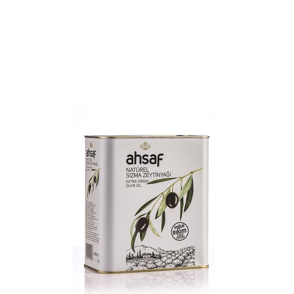 Ahsaf Soğuk Sıkım Natürel Sızma Zeytinyağı 2L - Teneke