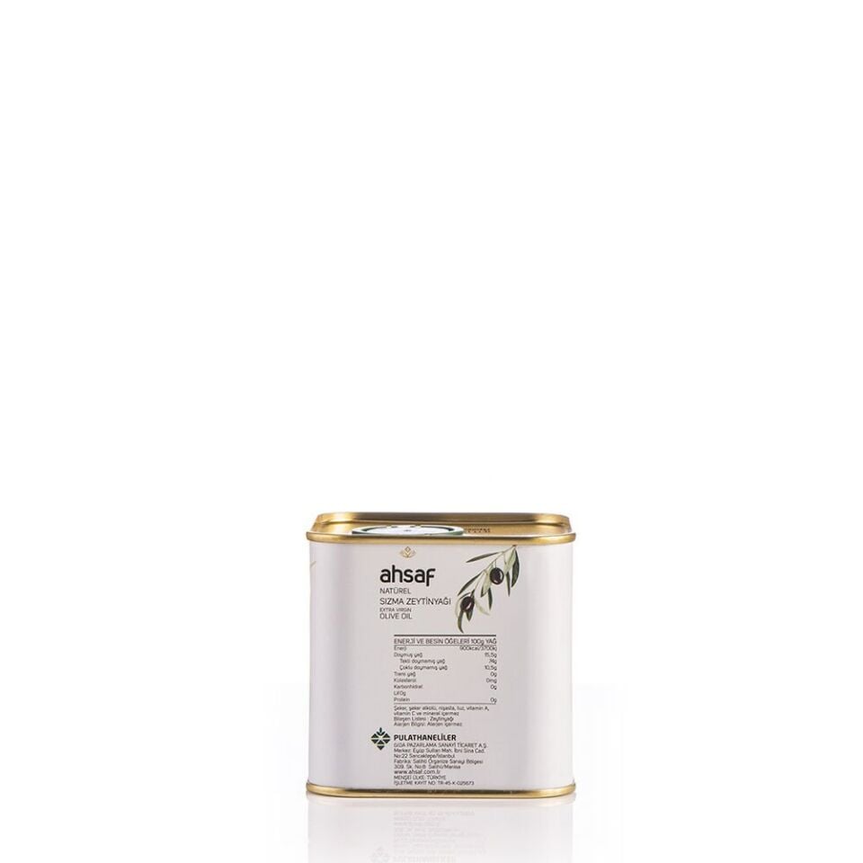 Ahsaf Soğuk Sıkım Natürel Sızma Zeytinyağı 500 ml - Teneke