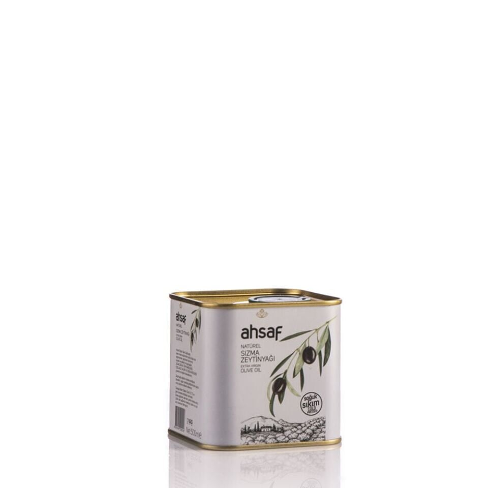 Ahsaf Soğuk Sıkım Natürel Sızma Zeytinyağı 500 ml - Teneke
