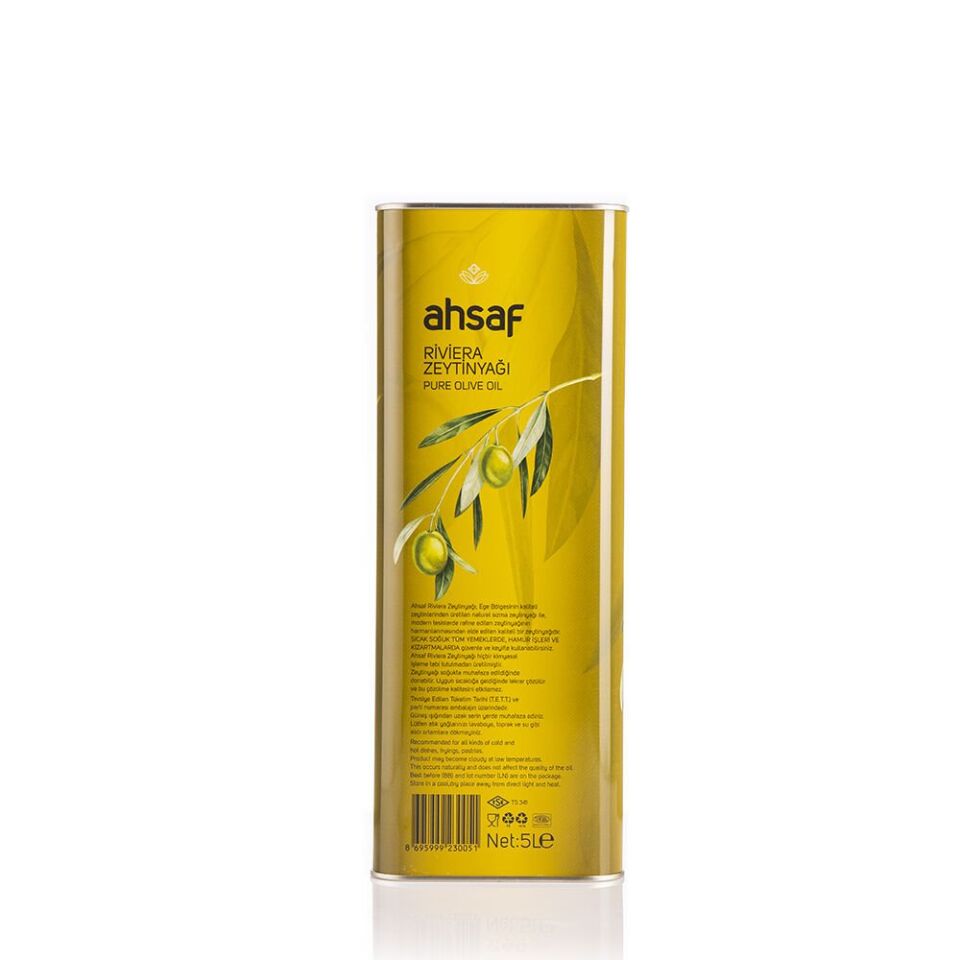 Ahsaf Riviera Zeytinyağı - 5 lt Teneke