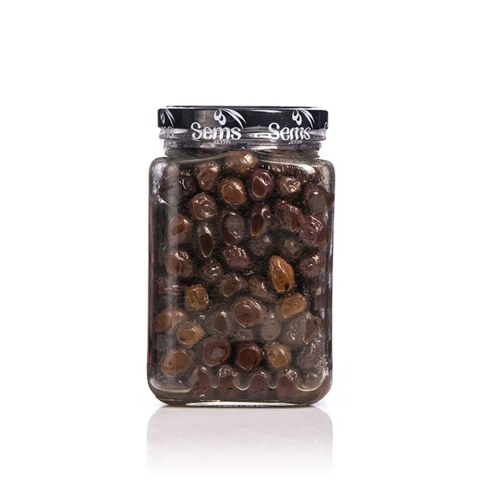 Şems Yağlı Sele Siyah Zeytin 291-320 Kalibre 1 kg Cam Ambalaj