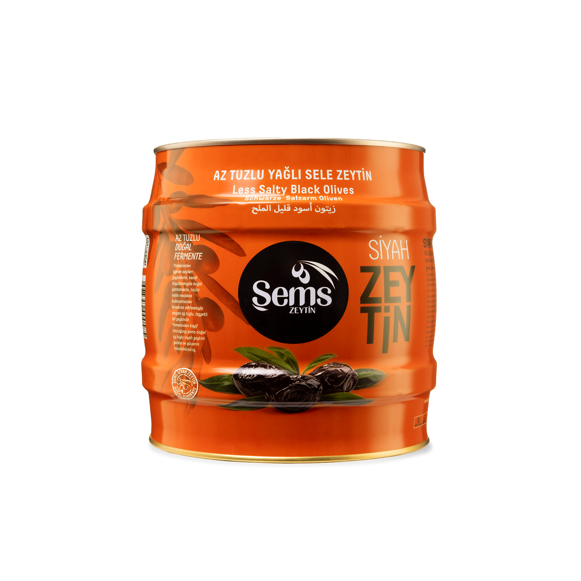 Şems Yağlı Sele Zeytin 321-350 Kalibre- 2 Kg Teneke Ambalaj