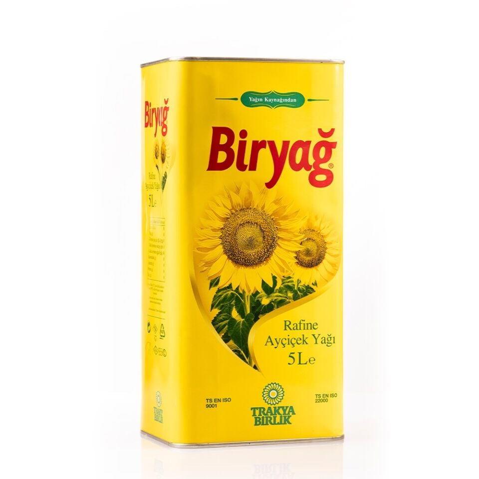 Biryağ Ayçiçek Yağı 5 Lt Teneke Ambalaj