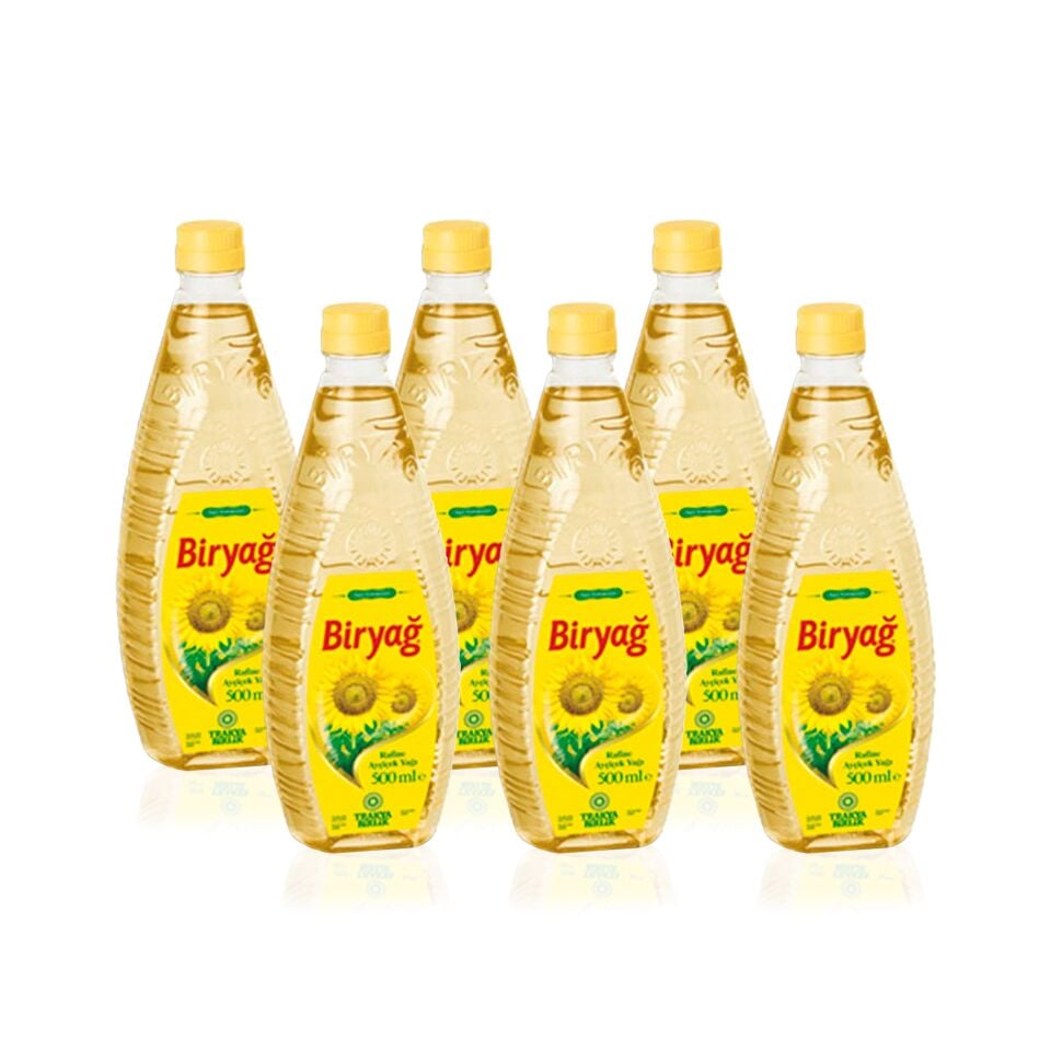 Biryağ Ayçiçek Yağı 500 Ml  Pet Ambalaj (6'lı Paket)