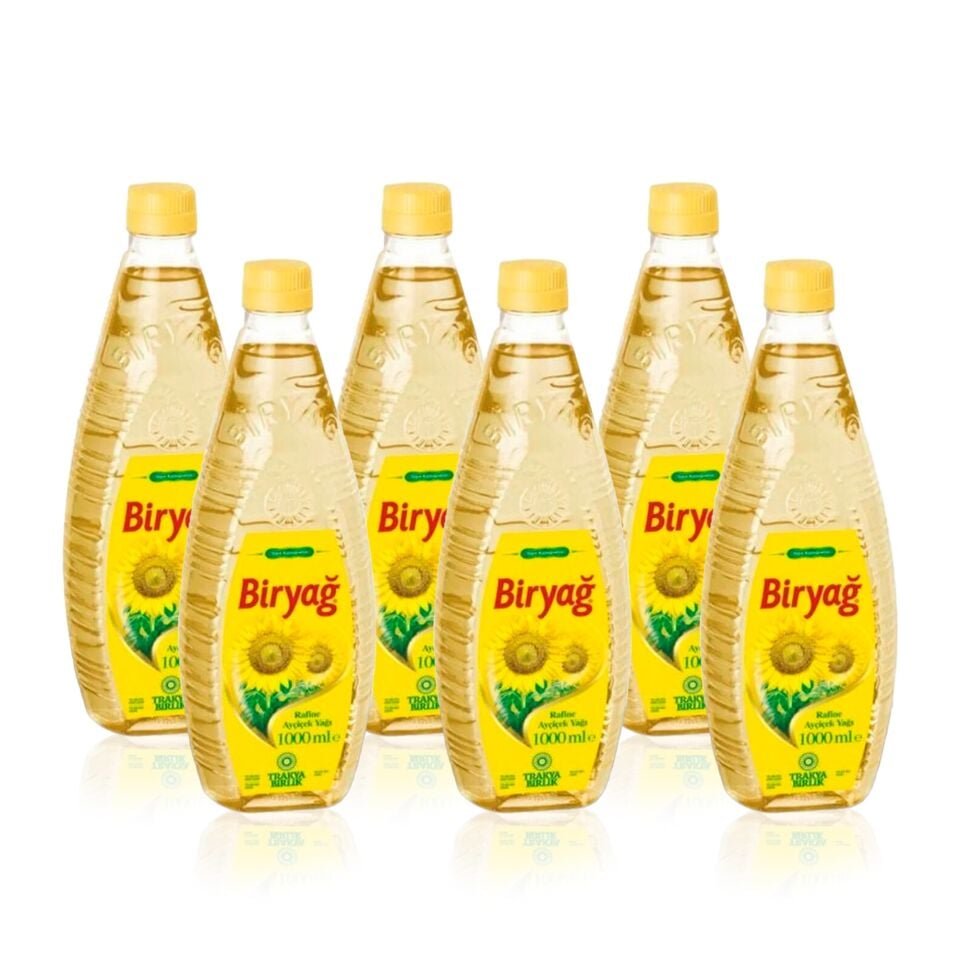 Biryağ Ayçiçek Yağı 1 Lt Pet Ambalaj (6'lı Paket)