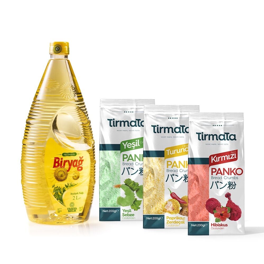 Ayçiçek Yağı 2 Lt Pet - Kırmızı Panko 200 Gr - Yeşil Panko 200 Gr - Turuncu Panko 200 Gr