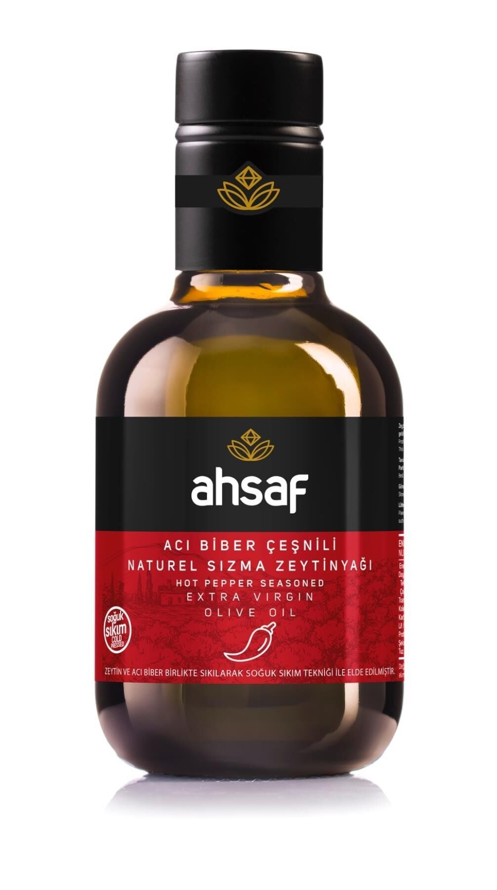 Ahsaf Acı Çeşnili Zeytinyağı 250 ml Cam Şişe
