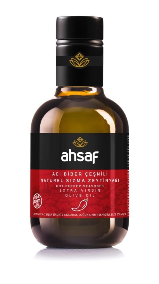 Ahsaf Acı Çeşnili Zeytinyağı 250 ml Cam Şişe