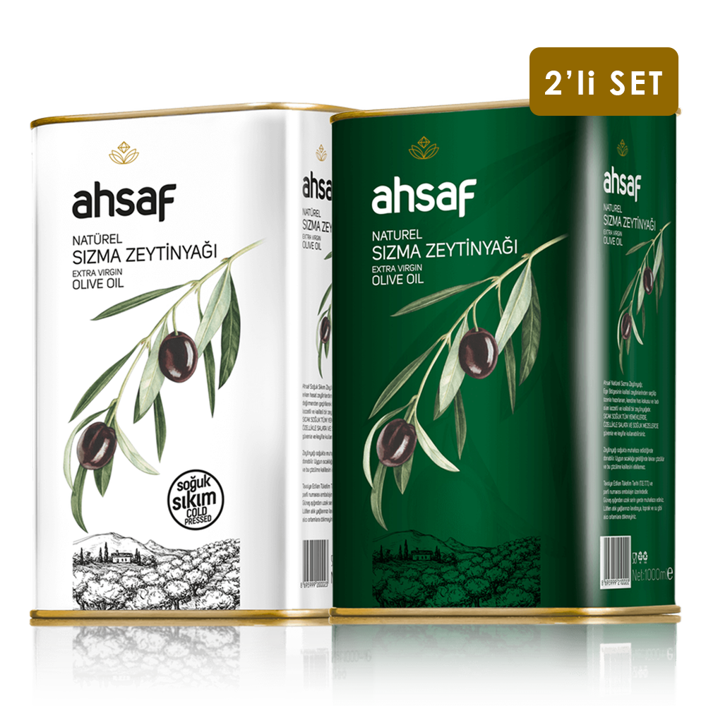 Soğuk Sıkım Zeytinyağı 1L -Teneke + Natürel Sızma Zeytinyağı 1L -Teneke (2'li Ekonomik Paket)