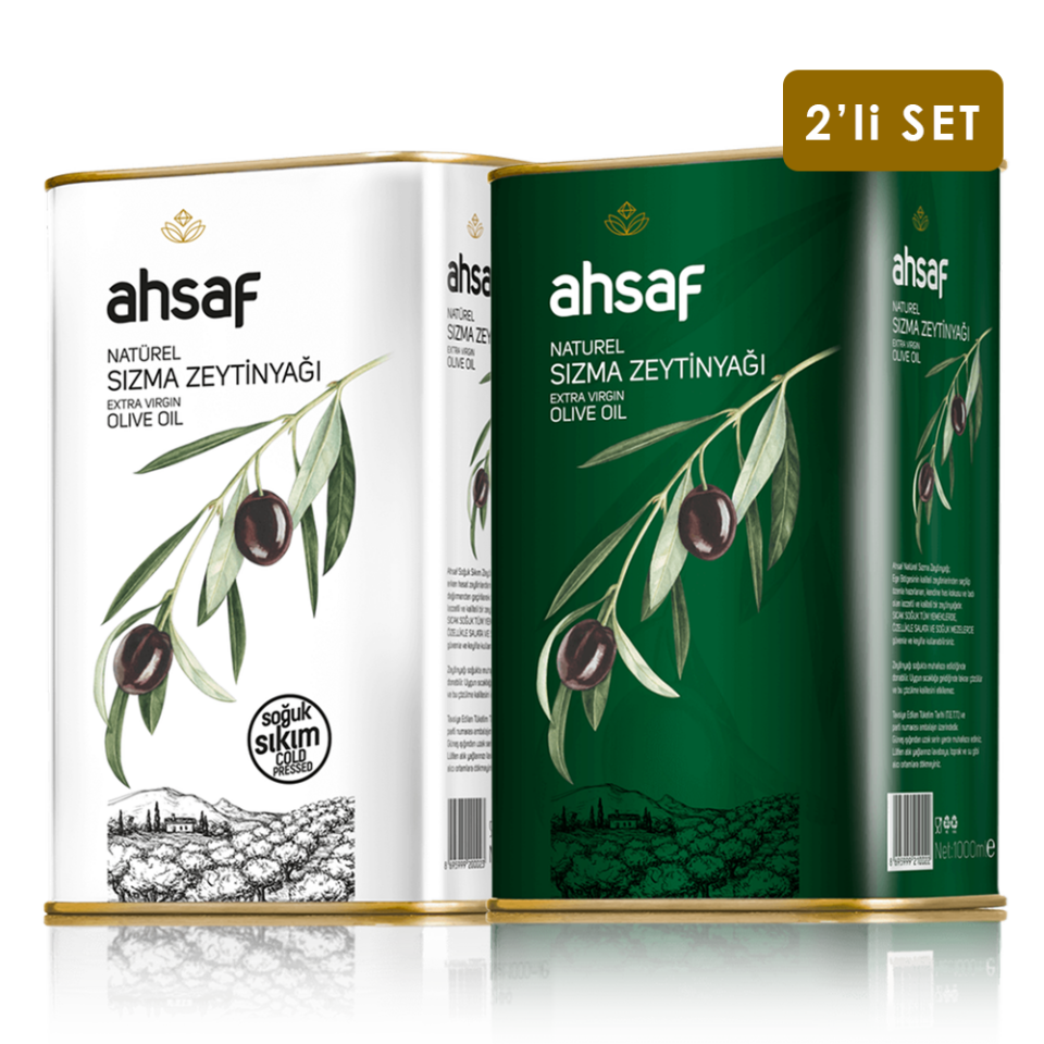 Soğuk Sıkım Zeytinyağı 1L -Teneke + Natürel Sızma Zeytinyağı 1L -Teneke (2'li Ekonomik Paket)