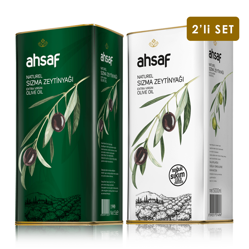 Natürel Sızma Zeytinyağı 5L -Teneke +Soğuk Sıkım  Natürel Sızma Zeytinyağı 5L -Teneke  (2'li Ekonomik Paket)