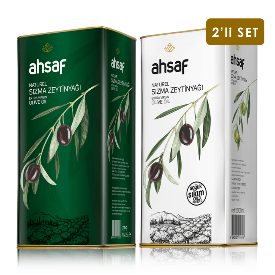 Natürel Sızma Zeytinyağı 5L -Teneke +Soğuk Sıkım  Natürel Sızma Zeytinyağı 5L -Teneke  (2'li Ekonomik Paket)