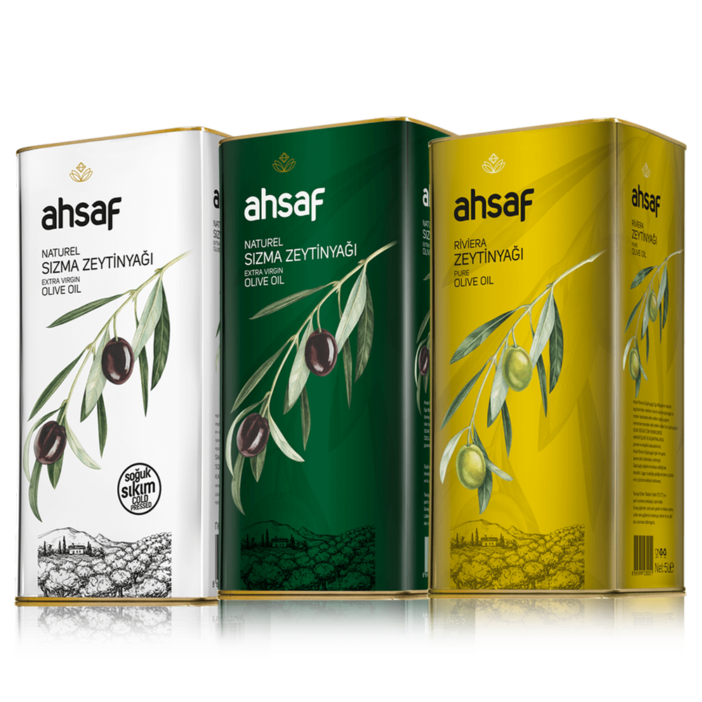 Ahsaf Soğuk Sıkım 5 lt Teneke - Natürel Sızma 5 lt Teneke -  Riviera 5 lt Teneke