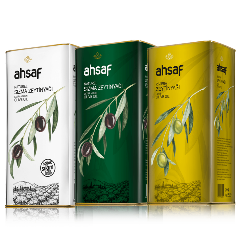 Ahsaf Soğuk Sıkım 5 lt Teneke - Natürel Sızma 5 lt Teneke -  Riviera 5 lt Teneke