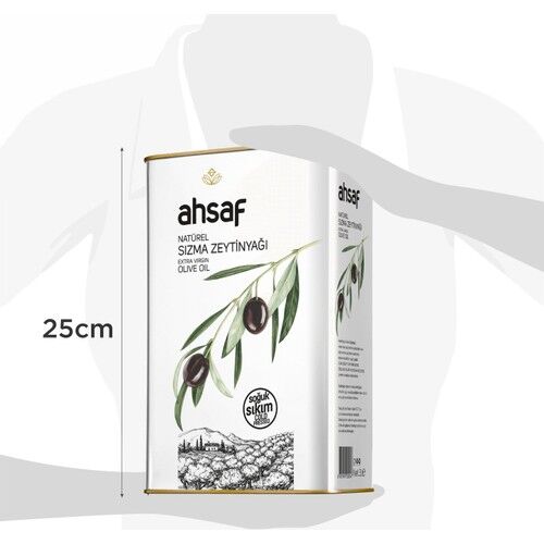 Ahsaf Soğuk Sıkım Natürel Sızma Zeytinyağı 3L - Teneke (3'lü Ekonomik Paket)