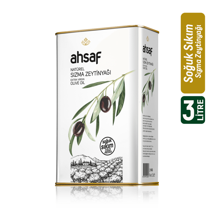 Soğuk Sıkım Natürel Sızma Zeytinyağı 3L -Teneke