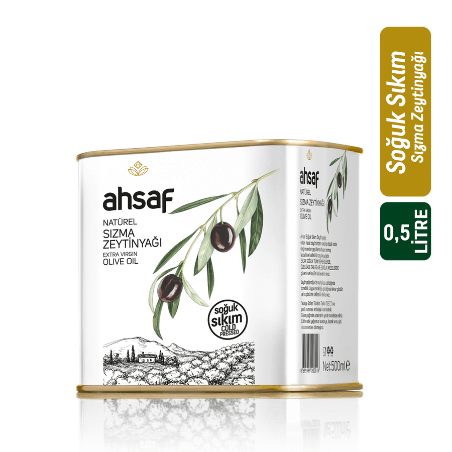 Soğuk Sıkım Natürel Sızma Zeytinyağı 500 ml - Teneke