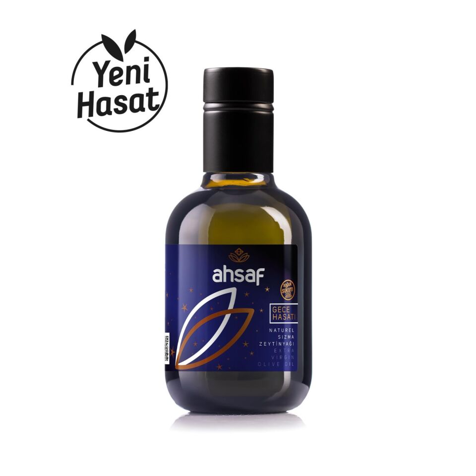 2025 Mahsul Gece Hasadı Soğuk Sıkım Zeytinyağı 250 ml Cam Şişe
