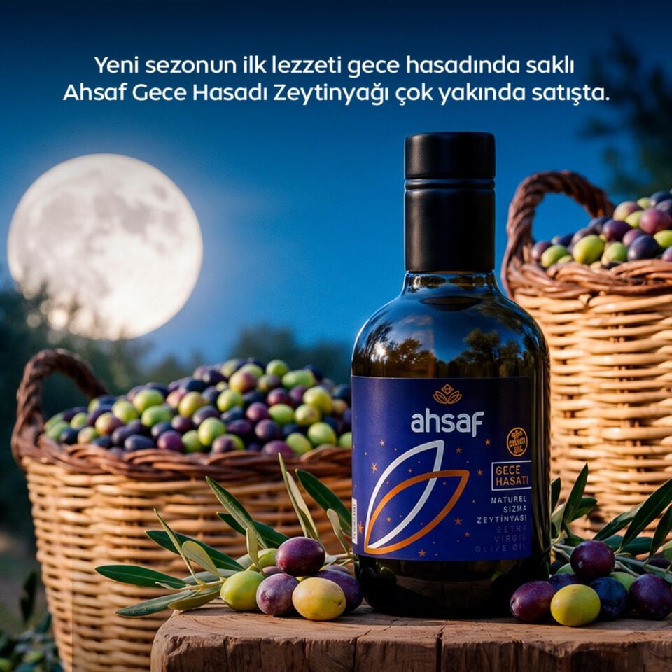 Ahsaf Yeni Sezon Gece Hasadı Soğuk Sıkım Natürel Sızma Zeytinyağı Çok Yakında Sizlerle
