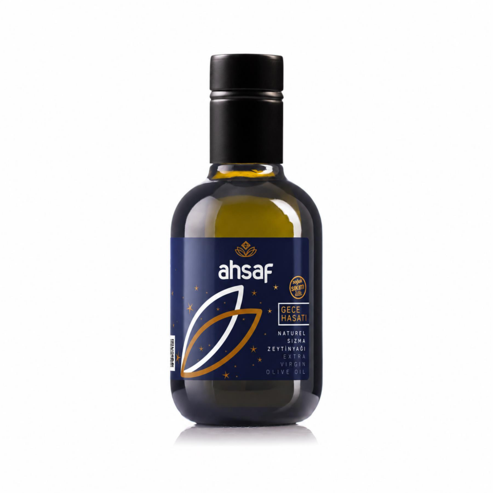 Ahsaf Gece Hasadı Soğuk Sıkım Zeytinyağı 250 ml Cam Şişe
