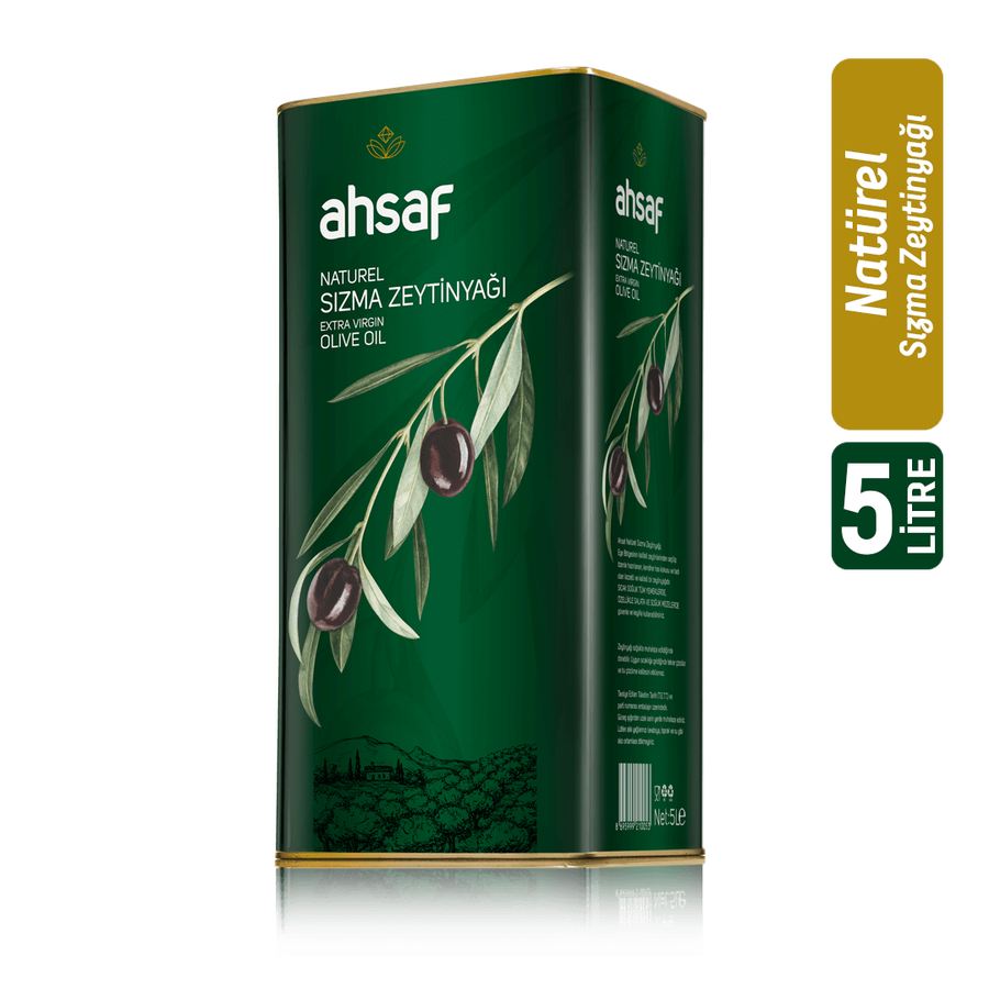 Ahsaf Natürel Sızma Zeytinyağı 5L -Teneke