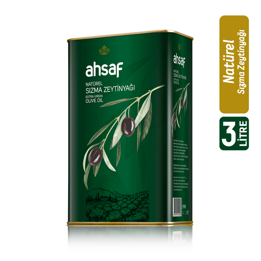 Ahsaf Natürel Sızma Zeytinyağı 3L -Teneke