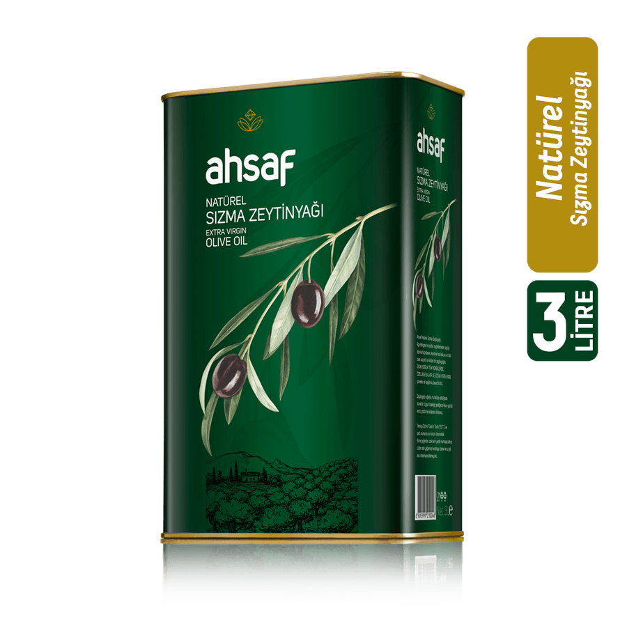Ahsaf Natürel Sızma Zeytinyağı 3L -Teneke