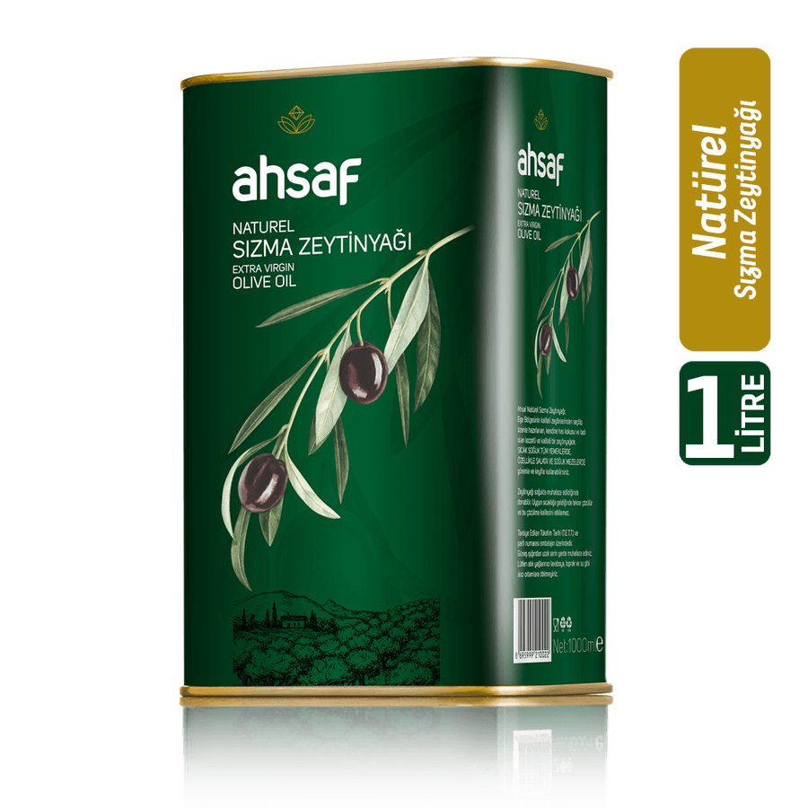 Ahsaf Natürel Sızma Zeytinyağı 1L -Teneke