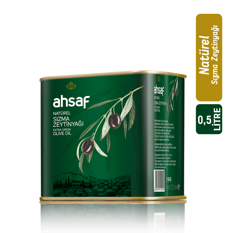 Ahsaf Natürel Sızma Zeytinyağı 500 ml -Teneke