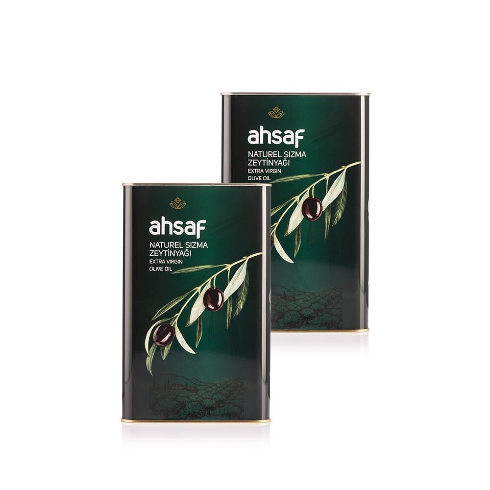 Ahsaf Natürel Sızma Zeytinyağı 5L-Teneke (2'li Ekonomik Paket)