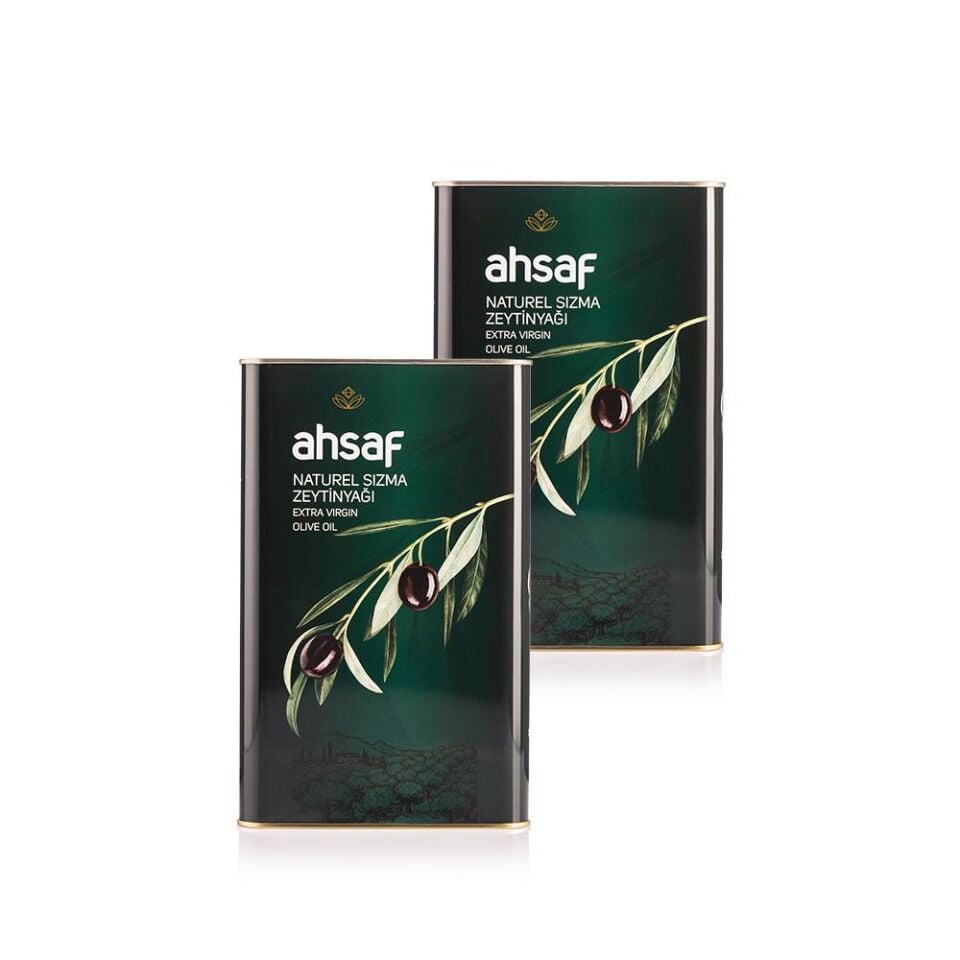 Ahsaf Natürel Sızma Zeytinyağı 5L-Teneke (2'li Ekonomik Paket)