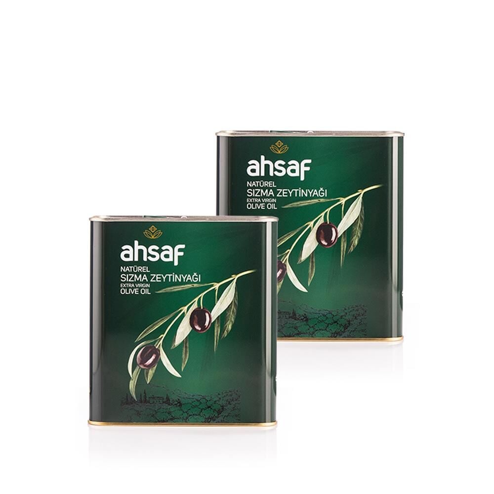 Ahsaf Natürel Sızma Zeytinyağı 2L-Teneke (2'li Ekonomik Paket)