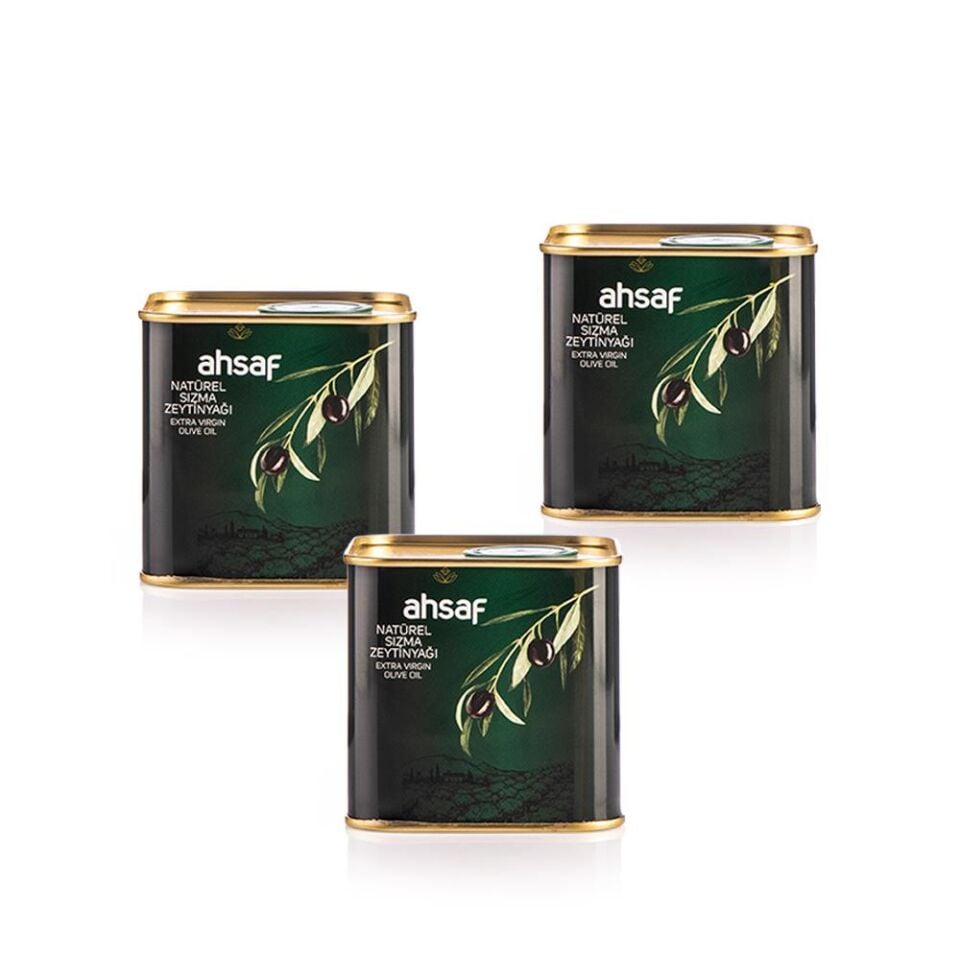 Ahsaf Natürel Sızma Zeytinyağı 500 ml -Teneke (3'lü Ekonomik Paket )