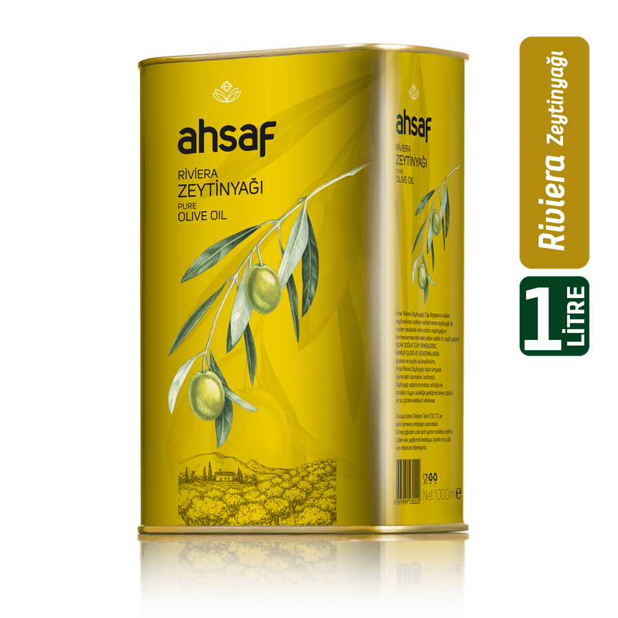 Ahsaf Riviera Zeytinyağı 1L -Teneke