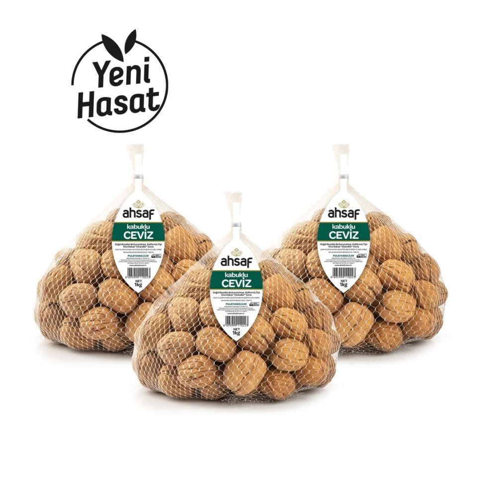 Ahsaf Kabuklu Chandler Yerli Ceviz (JUMBO/LARGE) 1 Kg File (3'LÜ EKONOMİK PAKET)