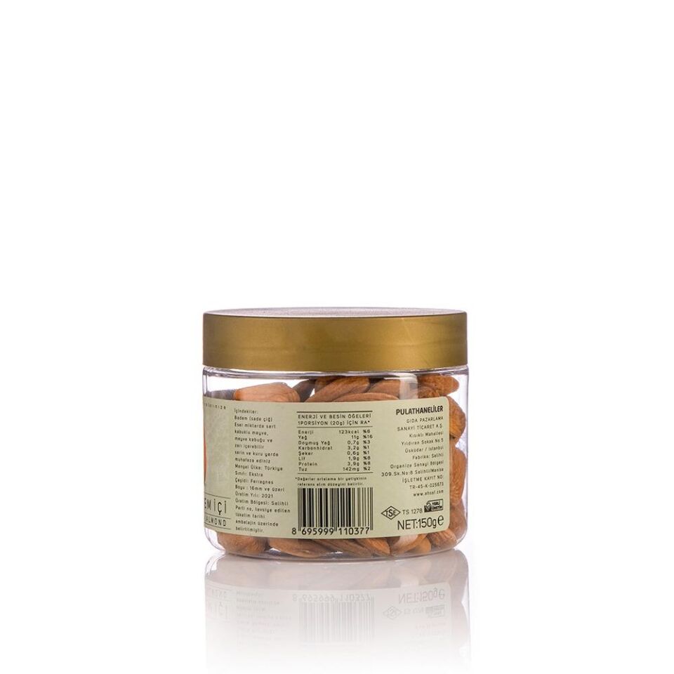 Çiğ İç Badem 150 Gr Pet Kavanoz