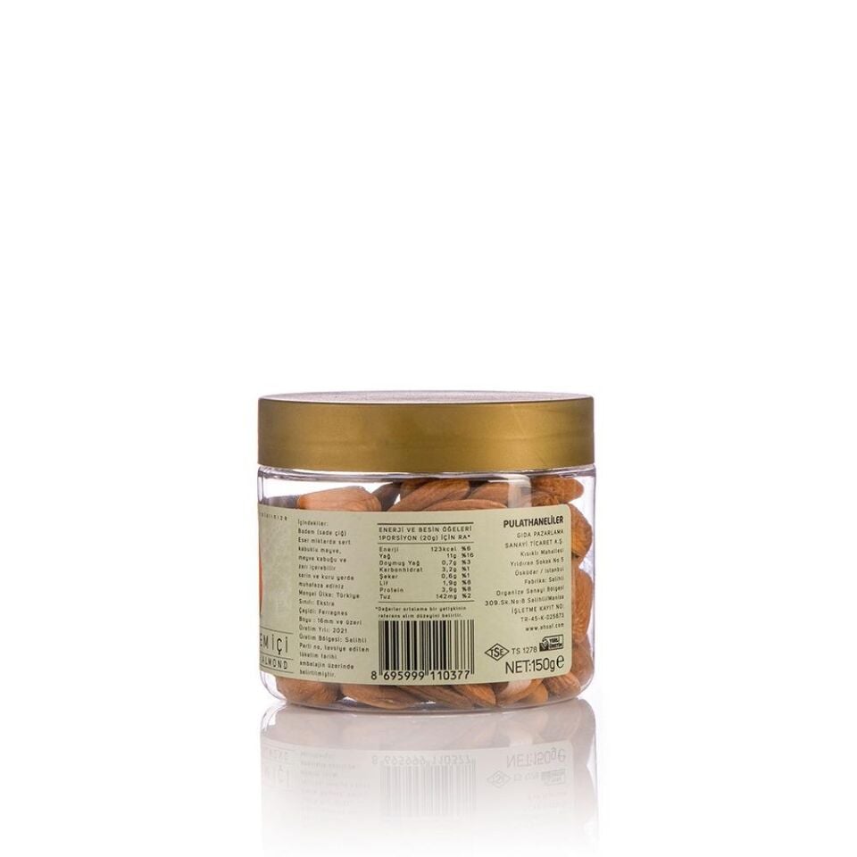 Ahsaf Çiğ İç Badem 150 Gr Pet Kavanoz