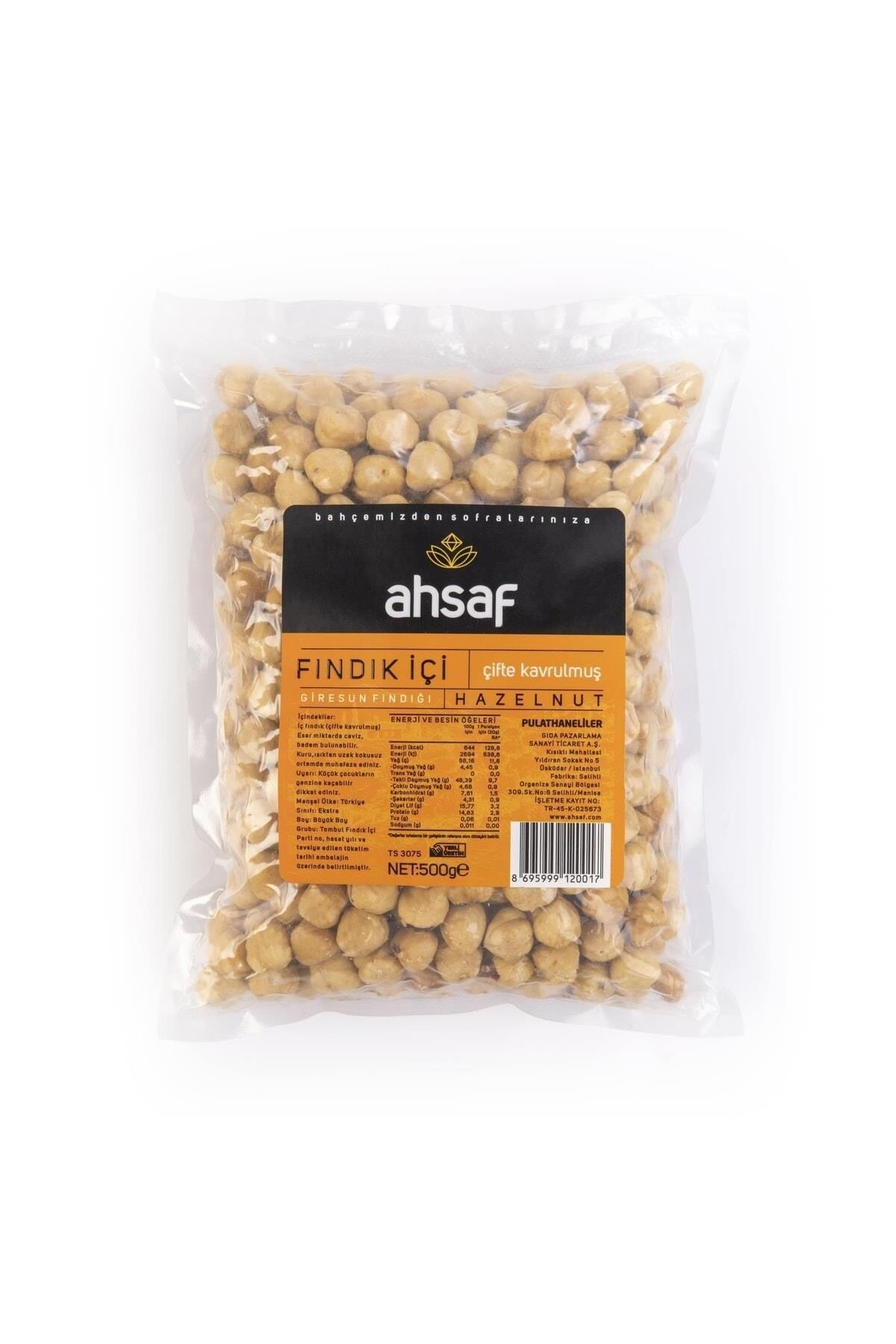 AHSAF İÇ FINDIK KAVRULMUŞ VAKUM 500 GR