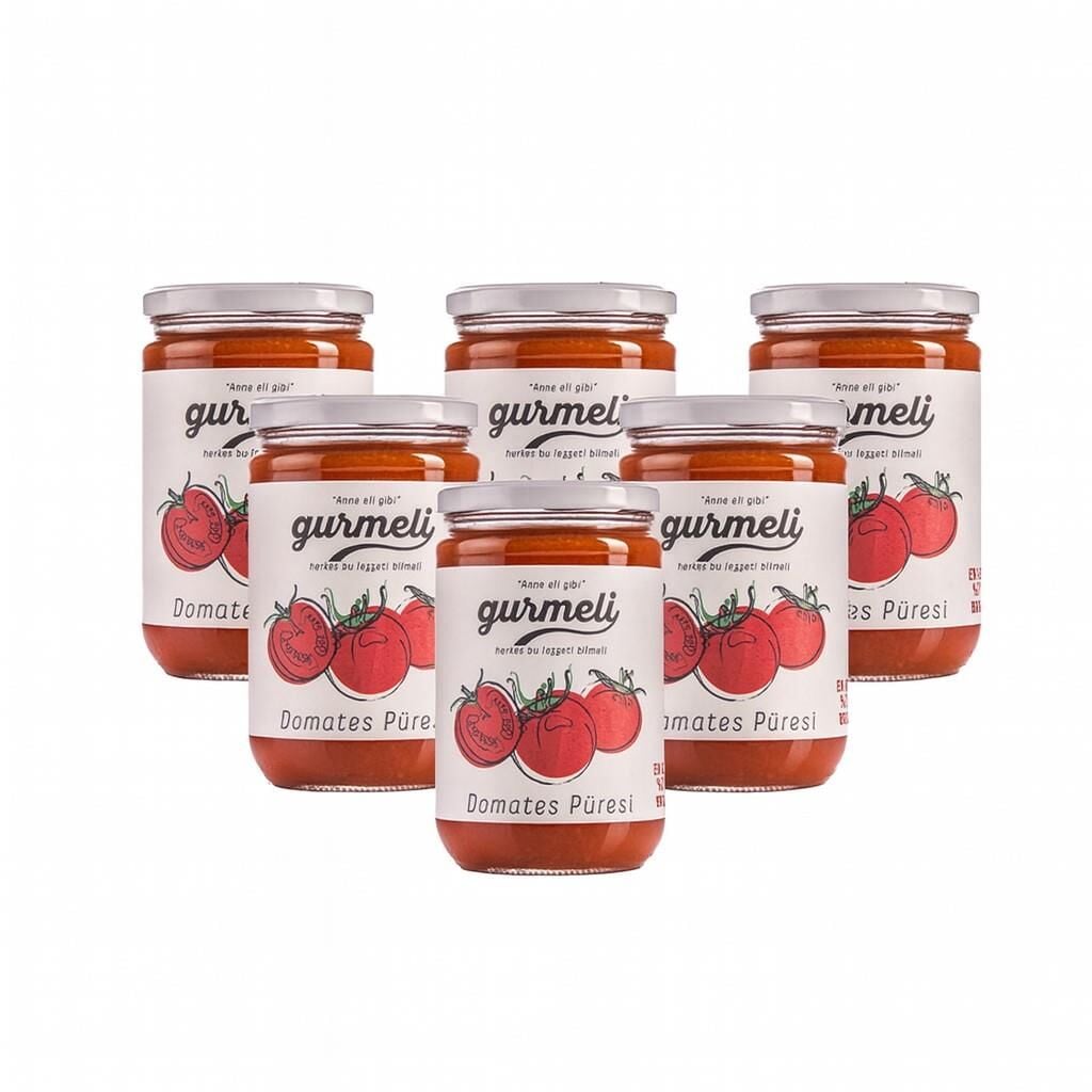 Gurmeli Domates Püresi 550 gr Cam (6'lı Paket)