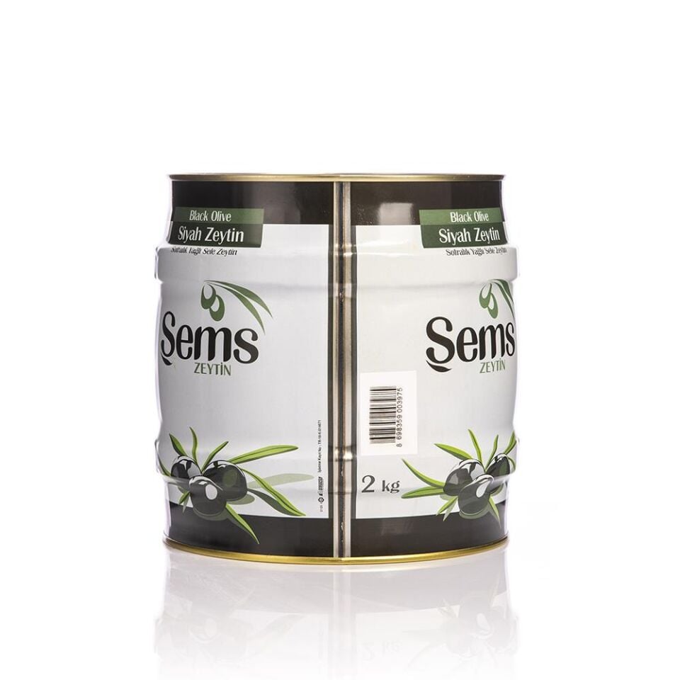 Şems Yağlı Siyah Sele Zeytin 2 Kg 231-260 Kalibre