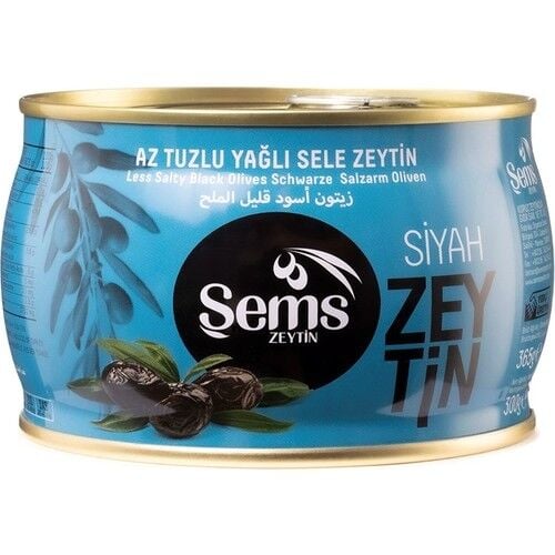 Şems Yağlı Sele Siyah Zeytin 261-290 Kalibre 300 gr