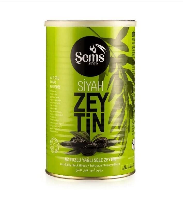 Şems Yağlı Sele Siyah Zeytin 900 Gr 351-380 Kalibre