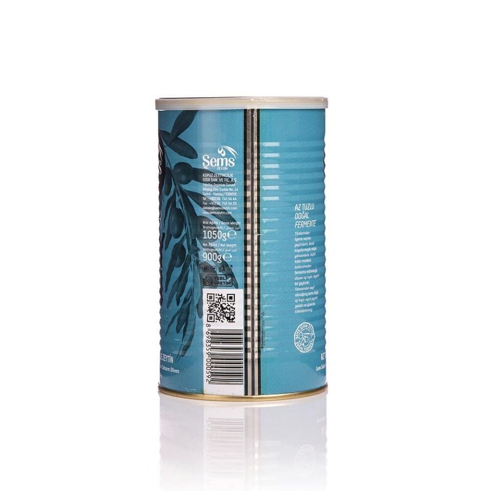 Şems Zeytin Yağlı Sele Siyah Zeytin 900 gr 261-290 Kalibre